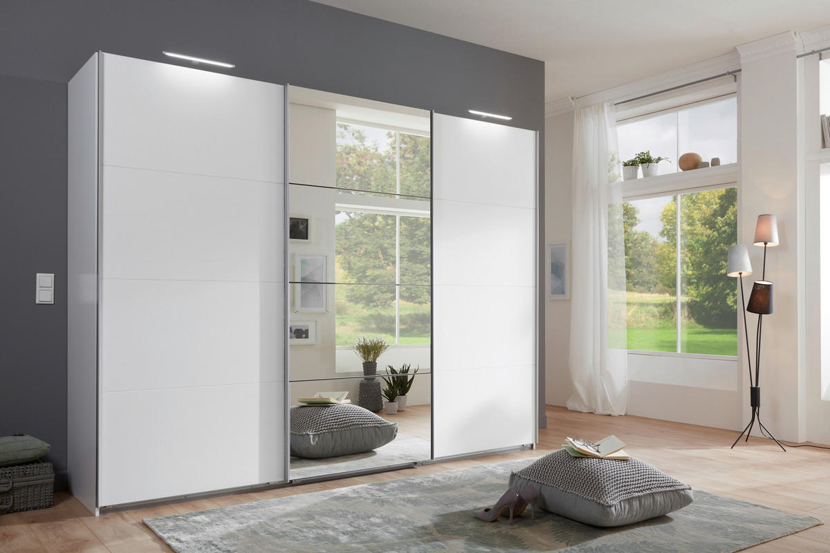 Carryhome SCHWEBETÜRENSCHRANK 270/210/65 cm, in Weiß, 3 Tür(en)