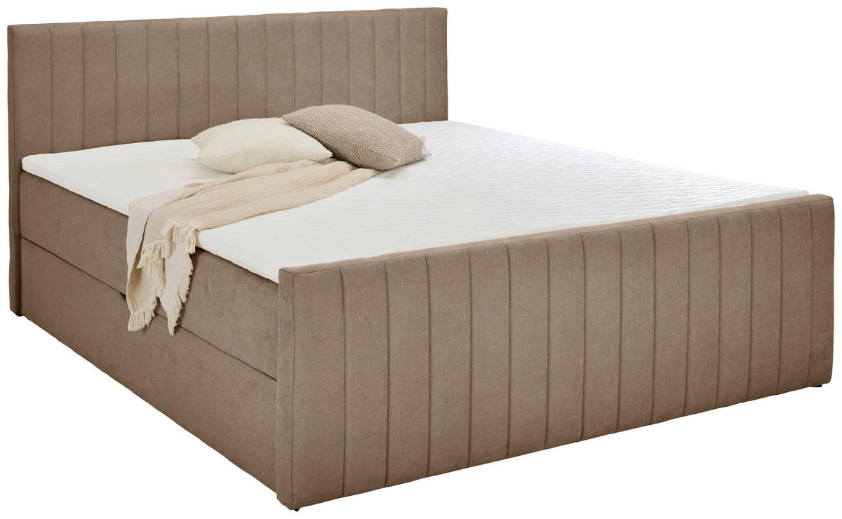 Boxxx BOXBETT 180/200 cm, in Taupe, Bettkasten, Topper, H3 + H3 = fest