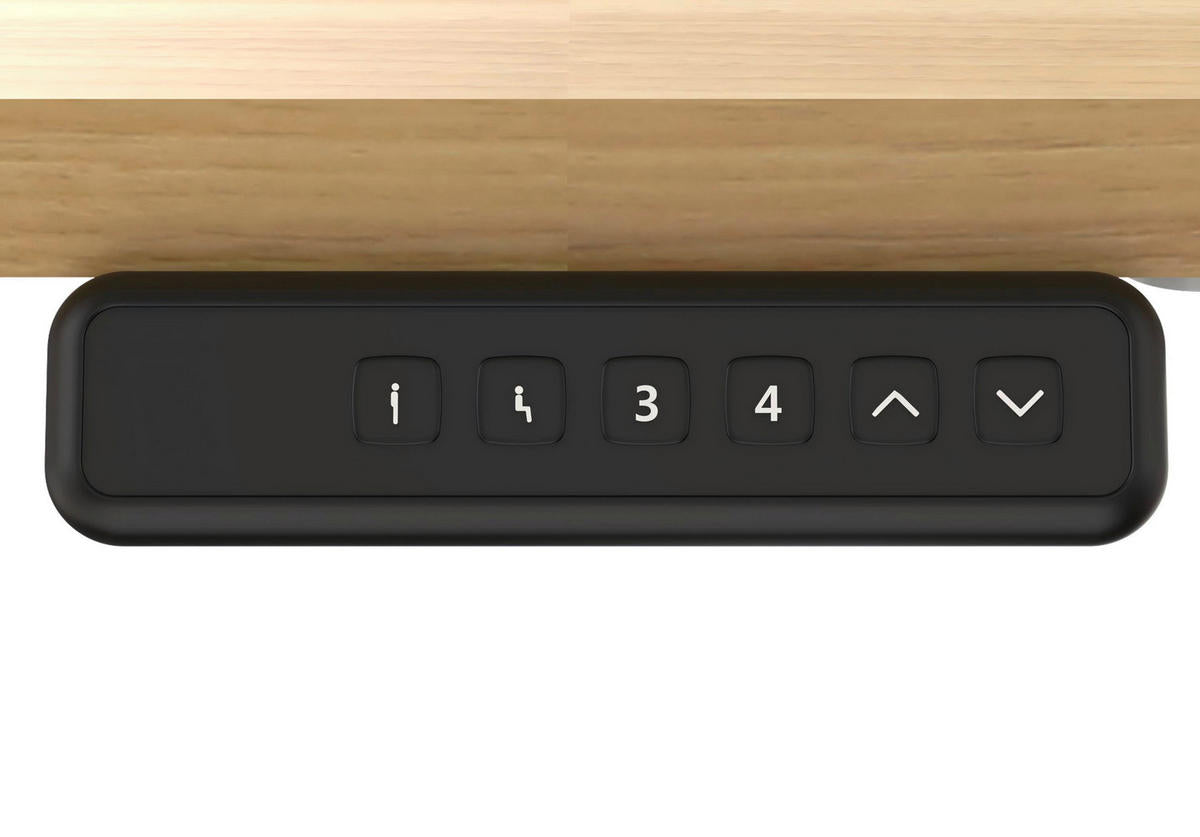 MID.YOU ECKSCHREIBTISCH 180/120/74,5-119 cm Schwarz, Eichefarben elektrisch höhenverstellbar