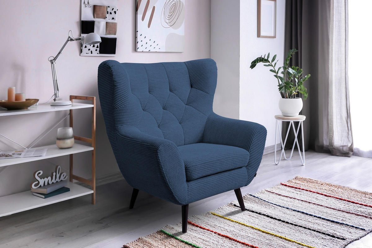Stylife SESSEL in Cord Blau