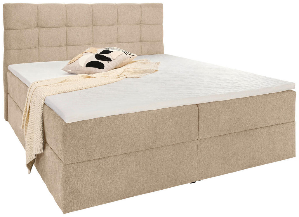 Boxxx BOXBETT 180/200 cm, in Creme, Bettkasten, Topper, H3 + H3 = fest