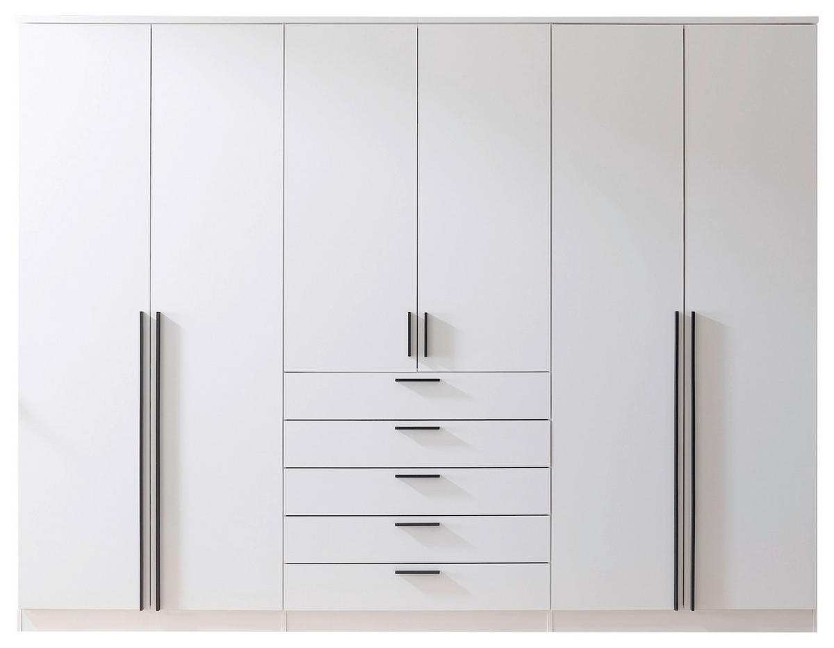Boxxx KLEIDERSCHRANK 270/210/52 cm, in Weiß, 6 Tür(en)
