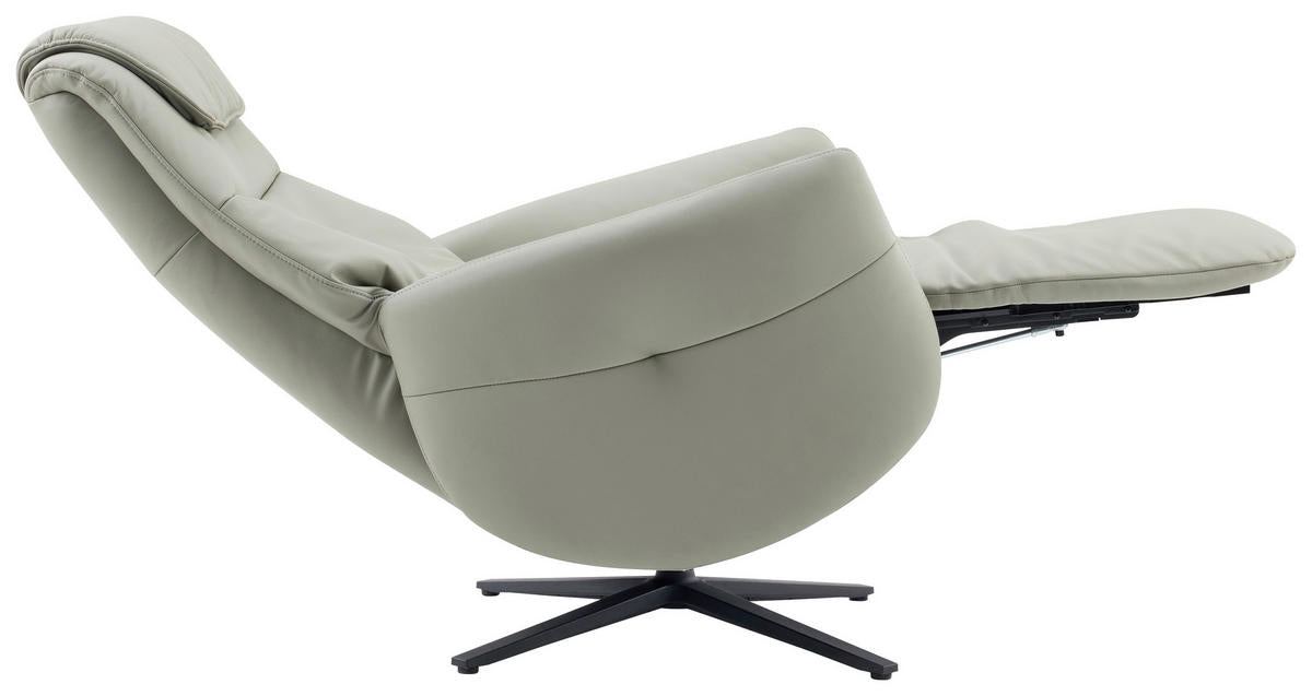 Xora MASSAGESESSEL mit Echtleder Lederlook Grau Relaxfunktion, Liegefunktion, Netzbetrieb, Massagefunktion Relaxfunktion, Fußteilverstellung