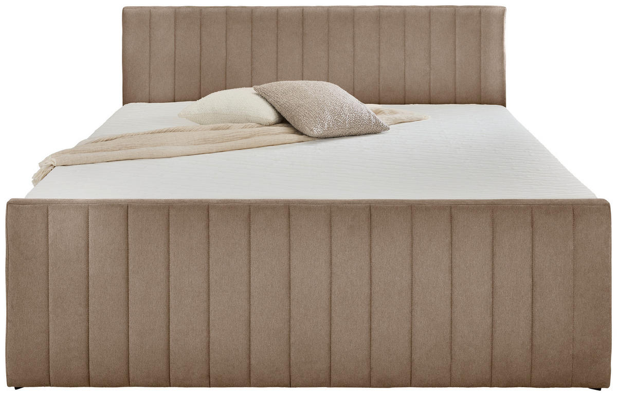 Boxxx BOXBETT 180/200 cm, in Taupe, Bettkasten, Topper, H3 + H3 = fest
