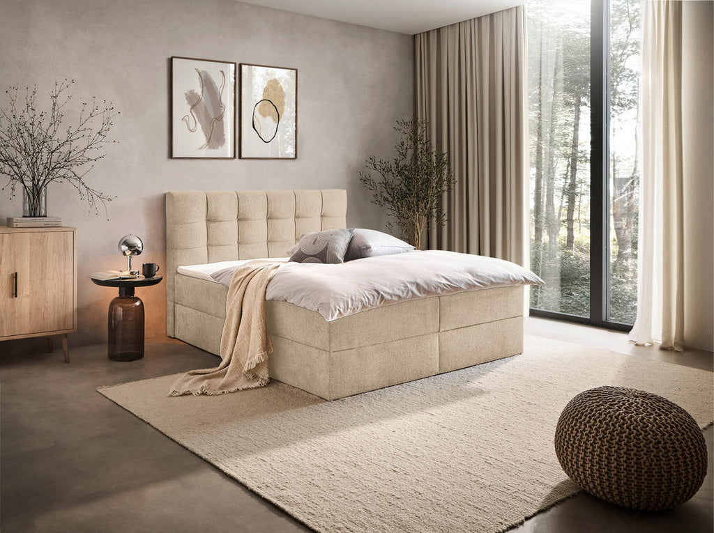 Boxxx BOXBETT 180/200 cm, in Creme, Bettkasten, Topper, H3 + H3 = fest