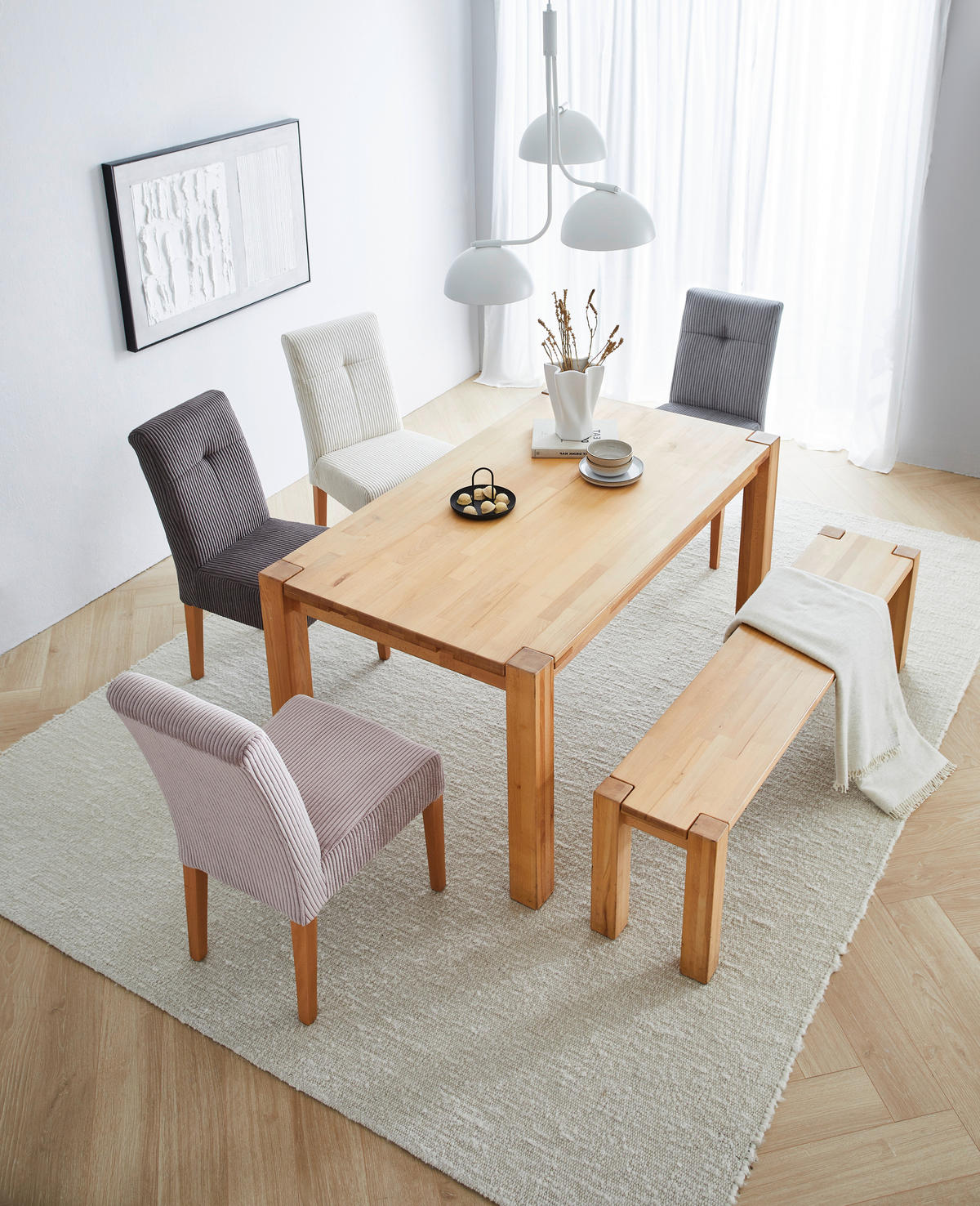 Linea Natura ESSTISCH 160-240/90/76 cm Echtholz Holz rechteckig Buchefarben