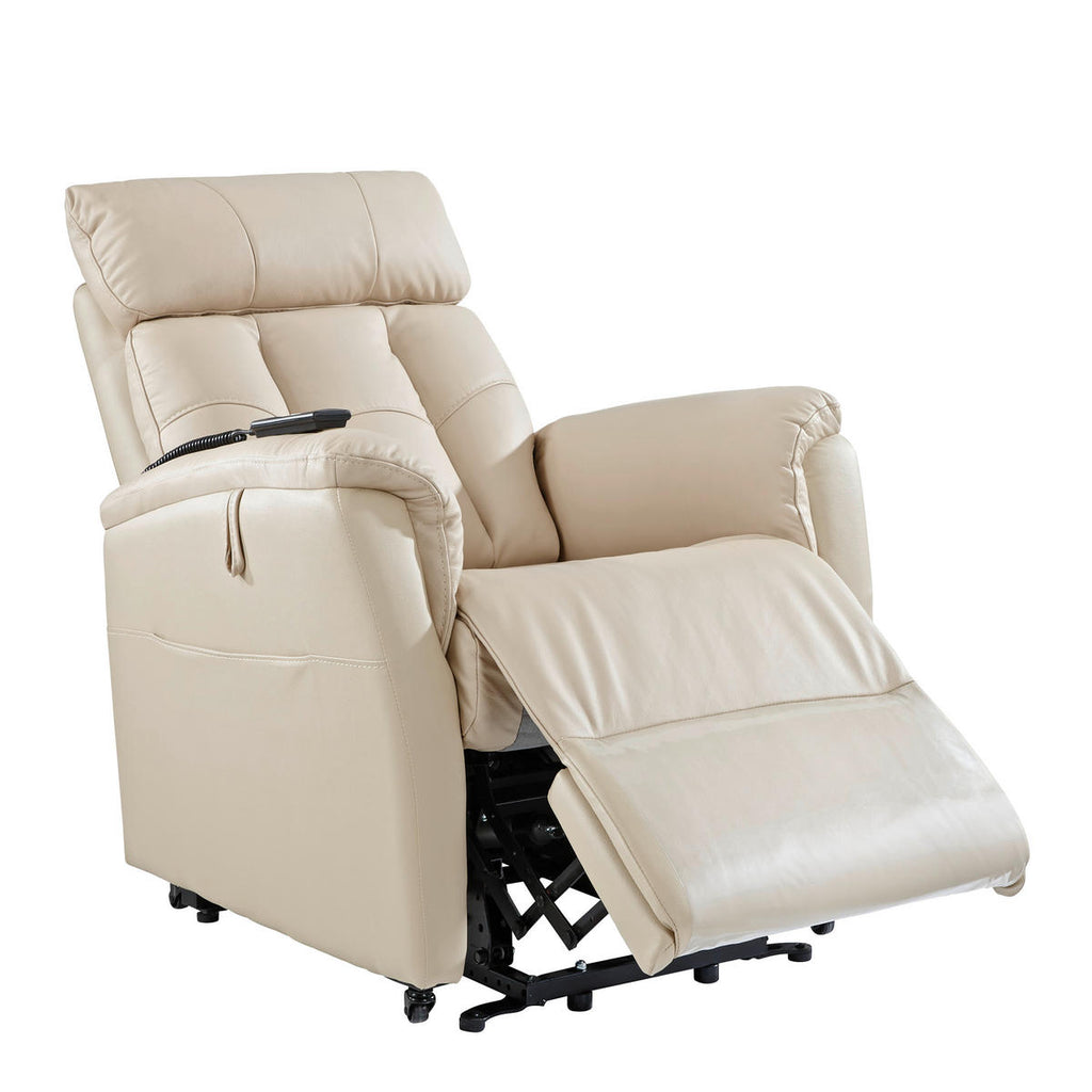 Cantus FERNSEHSESSEL m. Relaxfunktion mit Relaxfunktion, Aufstehhilfe Kombination Echtleder/Lederlook Lederlook Beige Aufstehhilfe