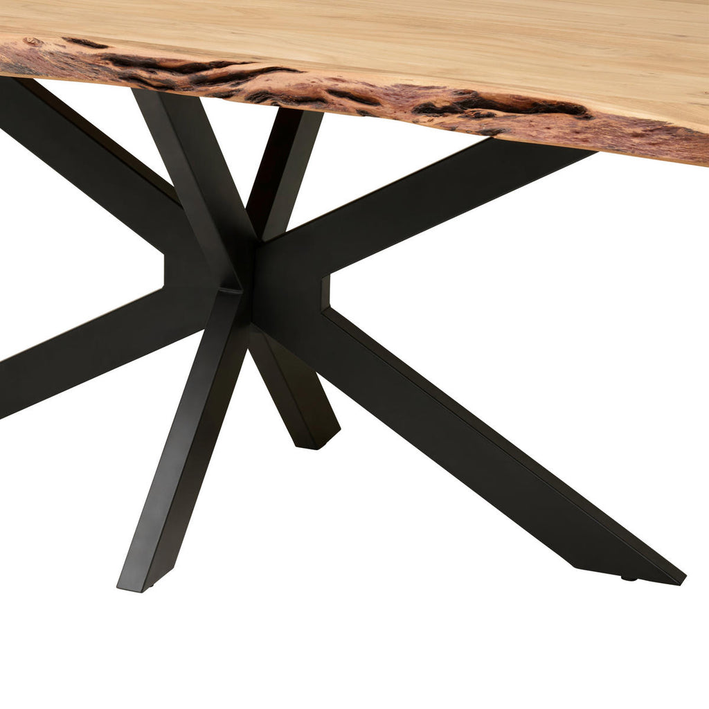 P & B ESSTISCH 180/90/76 cm Echtholz Holz, Metall gastro- und objekttauglich rechteckig Schwarz, Akaziefarben