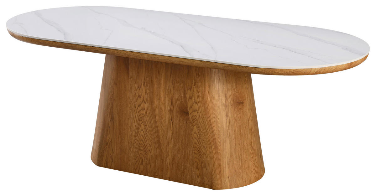 Livetastic ESSTISCH 200/110/75 cm Holz, Keramik, Papier oval Weiß