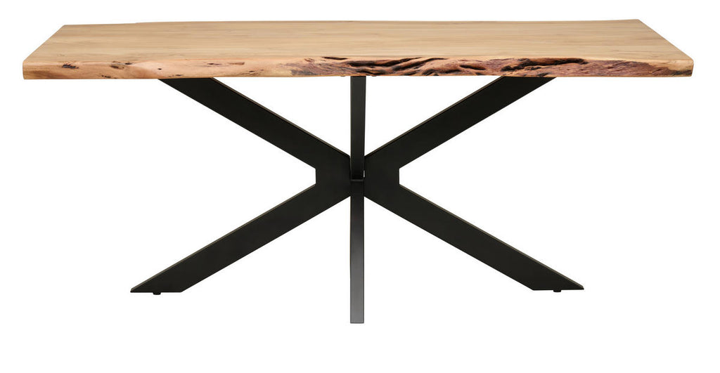 P & B ESSTISCH 180/90/76 cm Echtholz Holz, Metall gastro- und objekttauglich rechteckig Schwarz, Akaziefarben