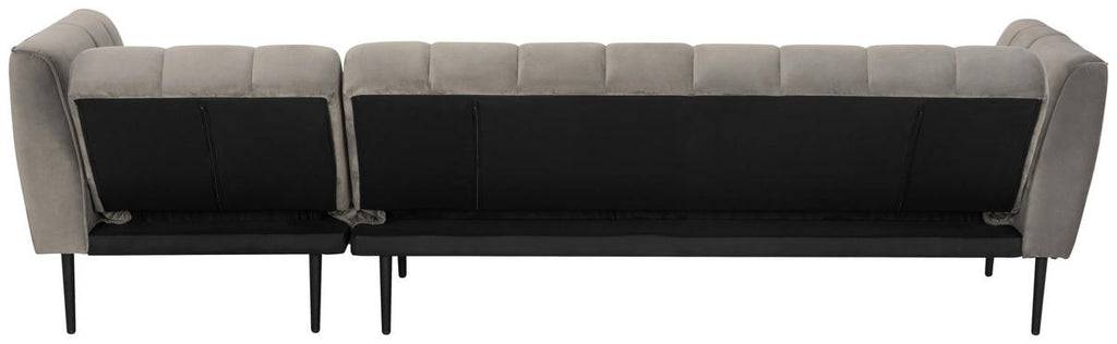 P & B ECKSOFA Grau Samt