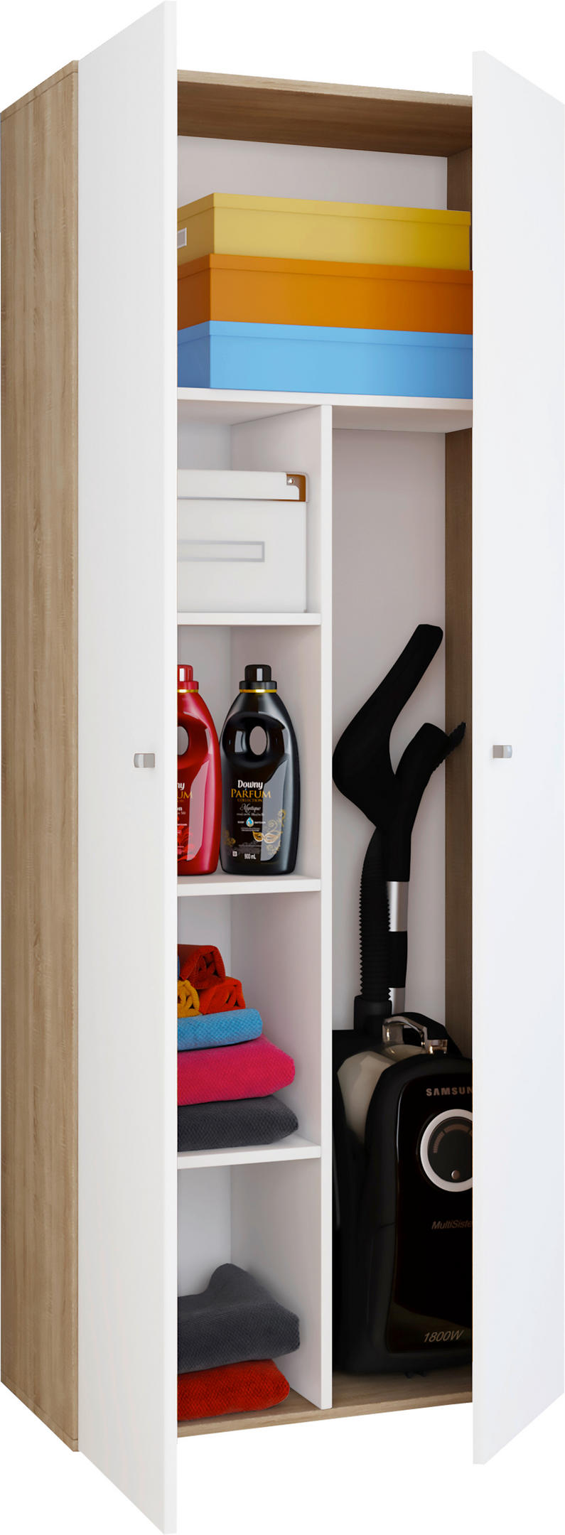 MID.YOU MEHRZWECKSCHRANK 70/178/39 cm, in Weiß, Eichefarben, Sonoma Eiche