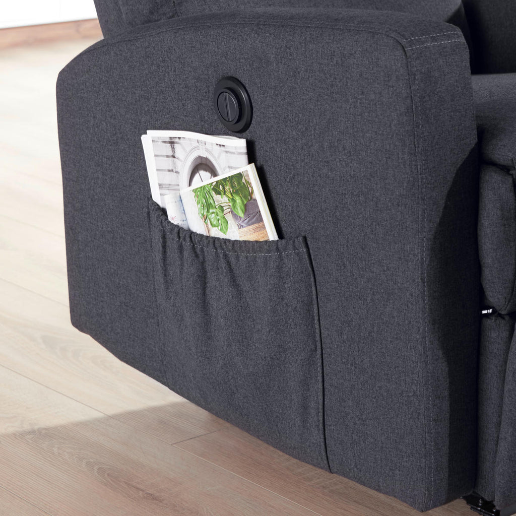 Carryhome FERNSEHSESSEL mit Webstoff Anthrazit Relaxfunktion