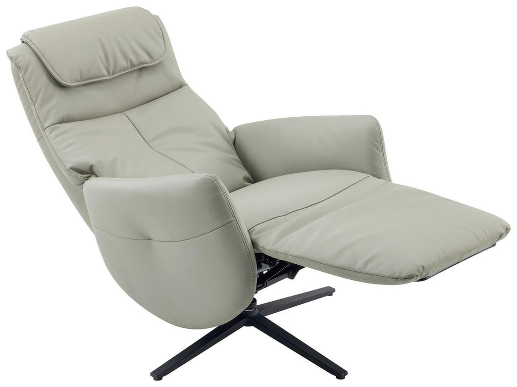 Xora MASSAGESESSEL mit Echtleder Lederlook Grau Relaxfunktion, Liegefunktion, Netzbetrieb, Massagefunktion Relaxfunktion, Fußteilverstellung