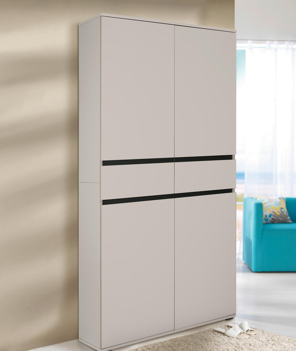 Xora MEHRZWECKSCHRANK 100/200/37 cm, in Anthrazit, Kaschmir
