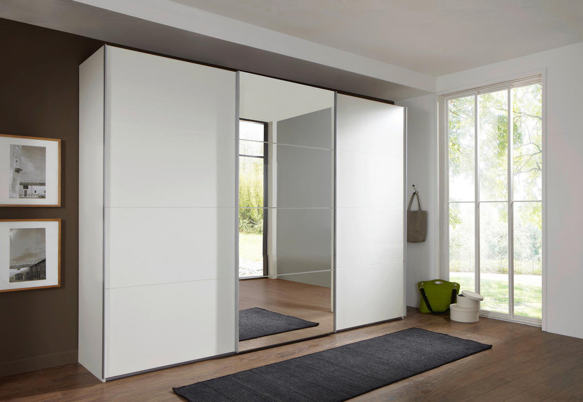 Carryhome SCHWEBETÜRENSCHRANK 270/210/65 cm, in Weiß, 3 Tür(en)