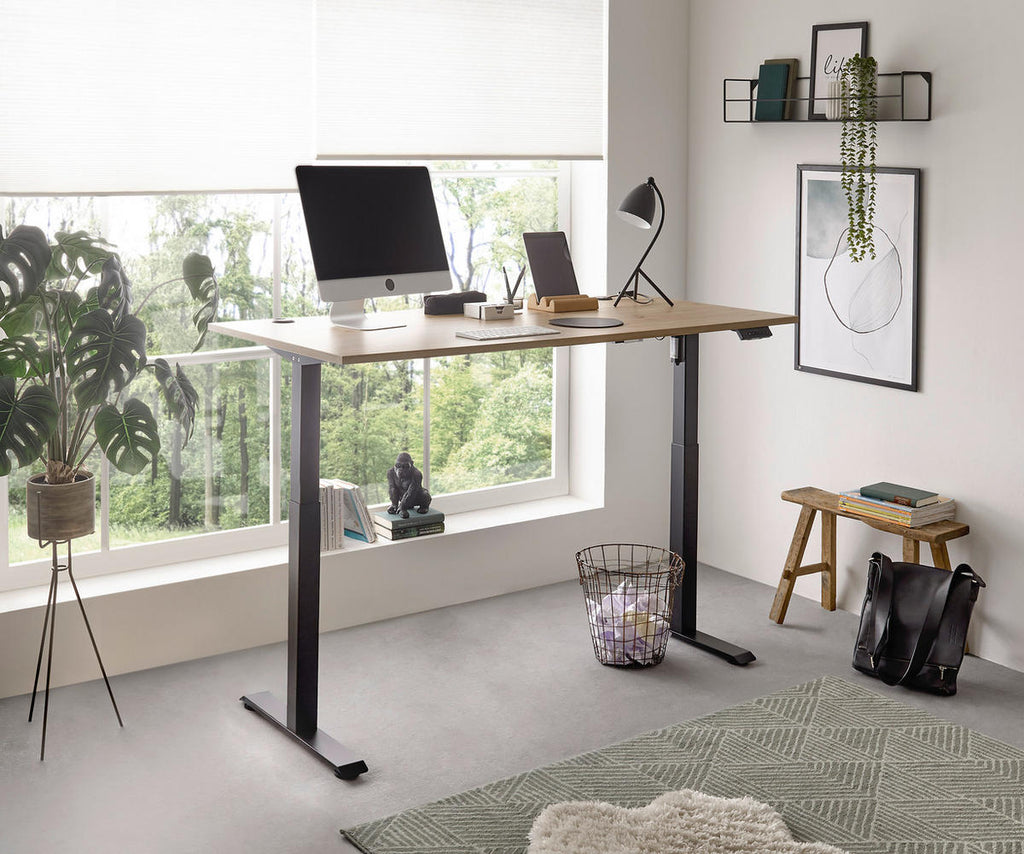 Carryhome SCHREIBTISCH 160/77/72-120 cm Eiche Artisan elektrisch höhenverstellbar