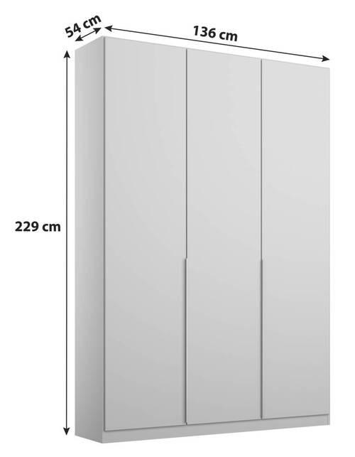 Rauch Möbel DREHTÜRENSCHRANK 136/229/54 cm, in Weiß, 3 Tür(en)
