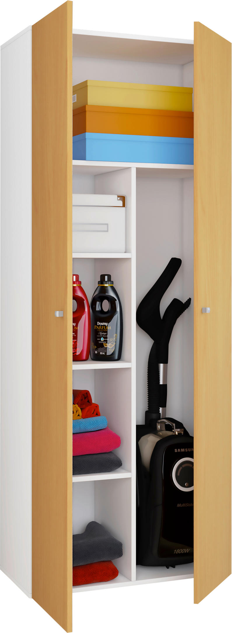 MID.YOU MEHRZWECKSCHRANK 70/178/39 cm, in Weiß, Eichefarben, Sonoma Eiche
