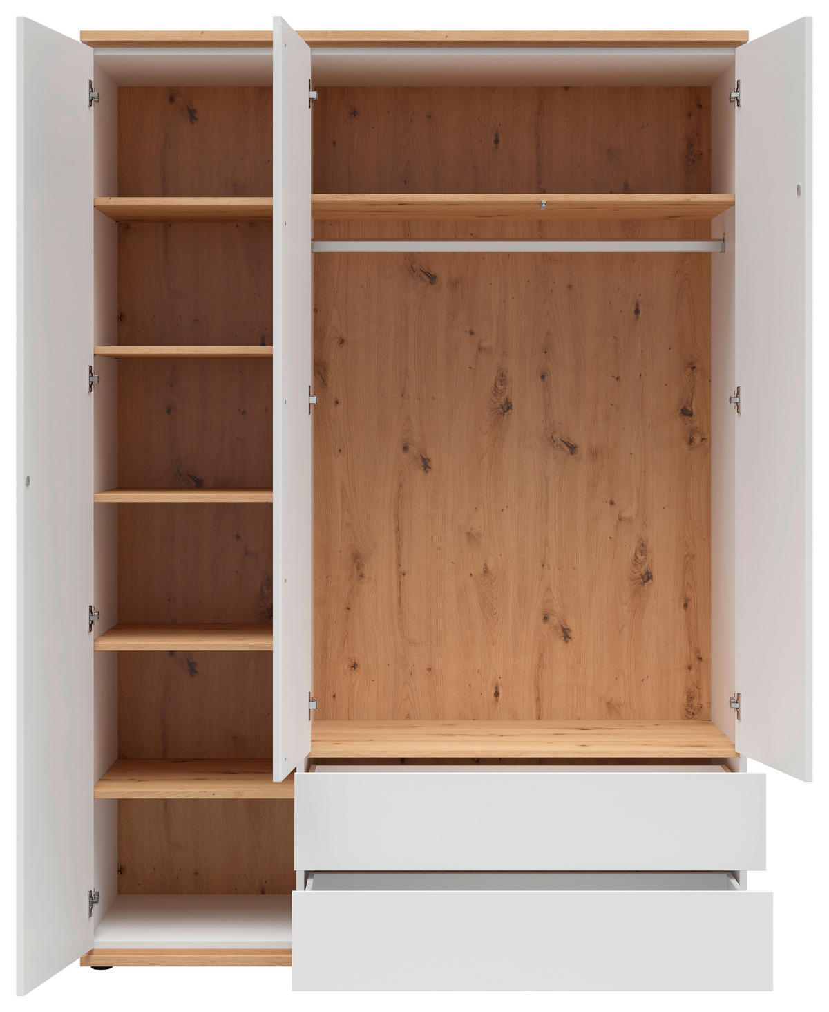 Xora MEHRZWECKSCHRANK 143/201/58 cm, in Weiß, Eiche Artisan