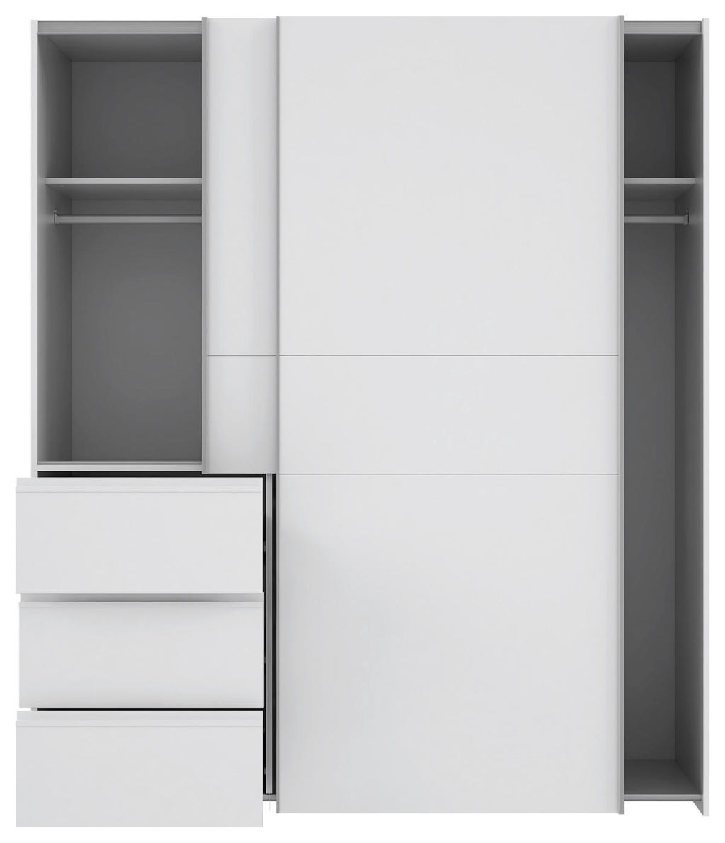 Carryhome SCHWEBETÜRENSCHRANK 200/200/61 cm, in Weiß, 2 Tür(en)
