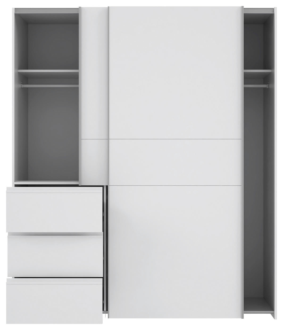Carryhome SCHWEBETÜRENSCHRANK 200/200/61 cm, in Weiß, 2 Tür(en)