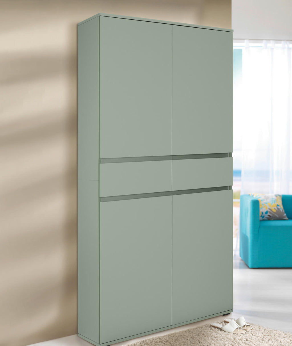 Xora MEHRZWECKSCHRANK 100/200/37 cm, in Salbeigrün